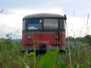 Trauriger Rest einer einst stolzen Zuggarnitur. Vor gar nicht allzulanger Zeit standen hier sogar noch 2 Züge. Der "Rote Blitz" war weit über die Grenzen der Steiermark hinaus bekannt.