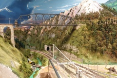 2gleisige Bogenbrücke aus Holz